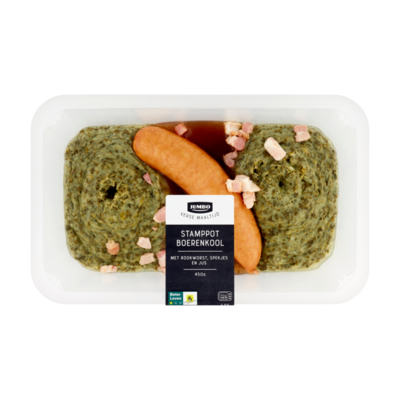 Huismerk Verse Maaltijd Stamppot Boerenkool met Rookworst, Spekjes en Jus